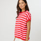 Gwen Tee - Pink / Red Stripe