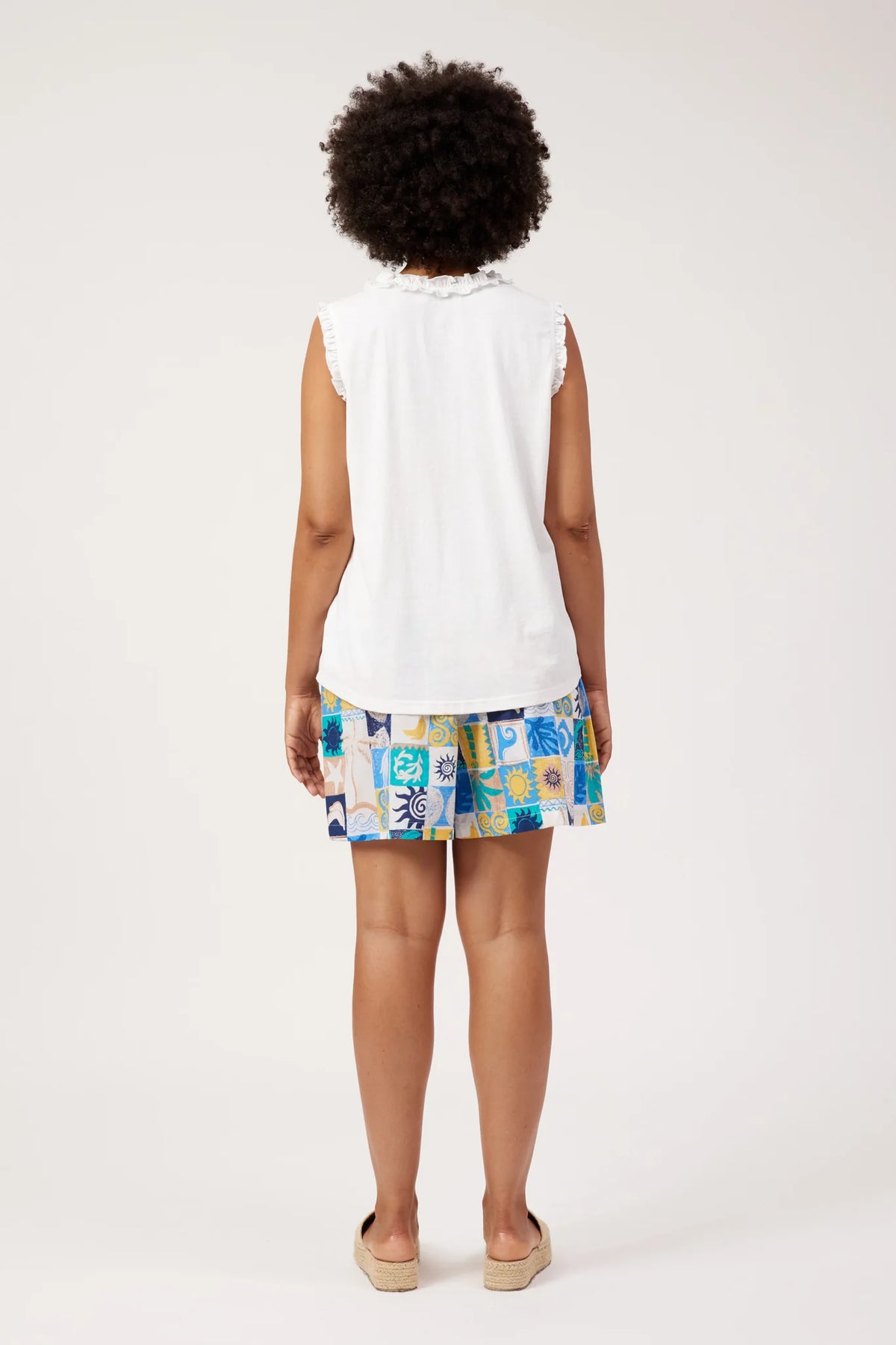 Athens Frill Tank - White