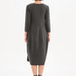 DIAGONAL SEAM KNIT DRESS - Charcoal