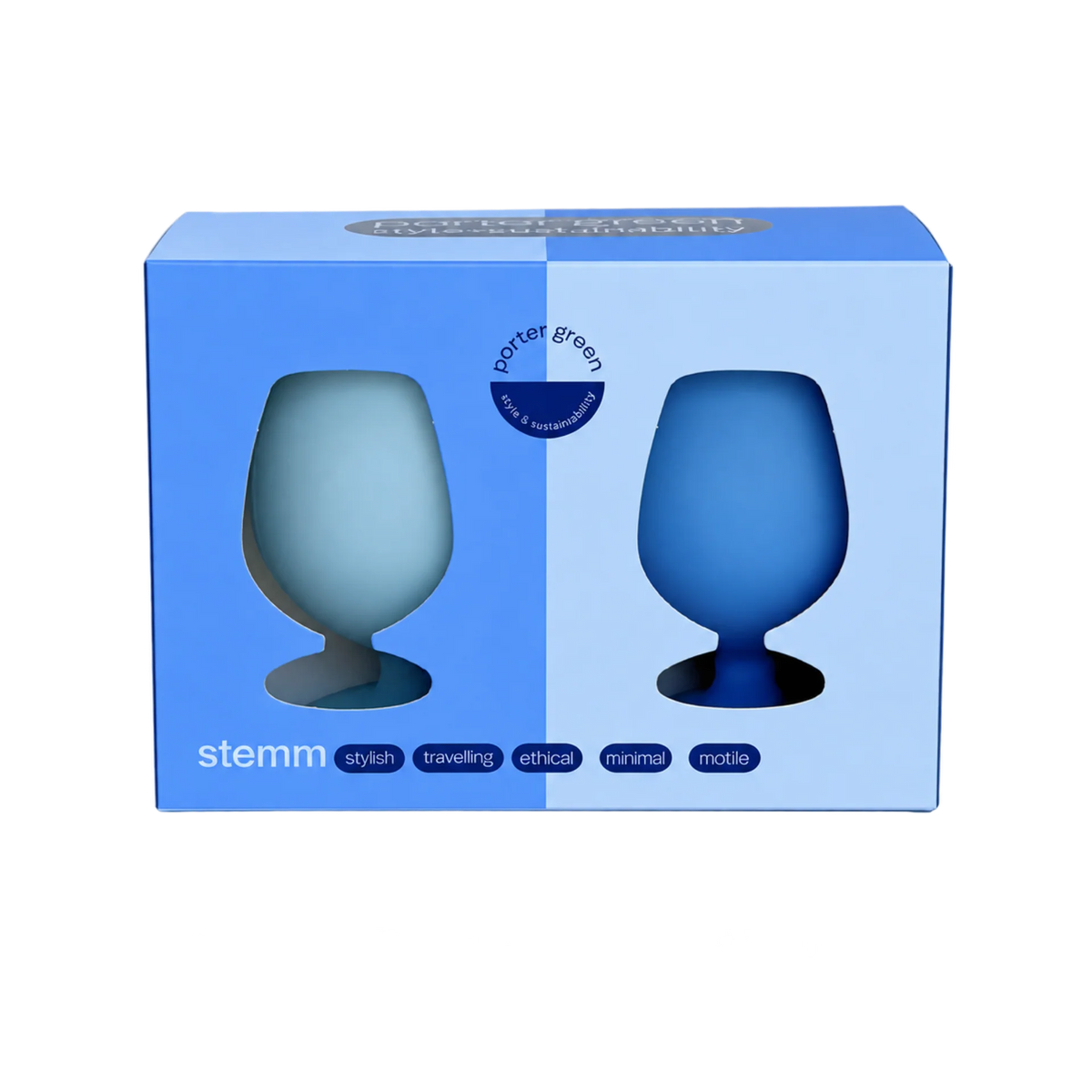 sky + kingfisher | stemm | silicone unbreakable wine glasses