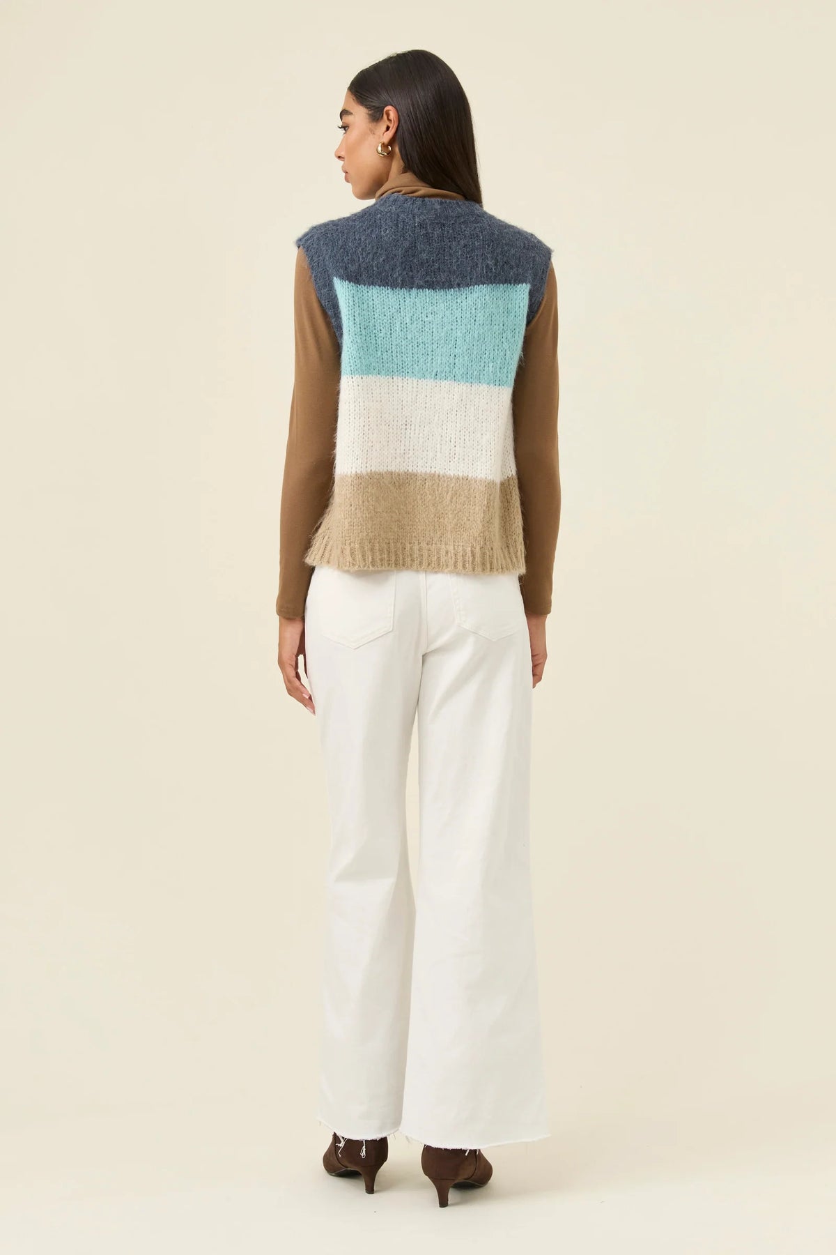 Pallas Stripe Knit Vest - Ice Blue