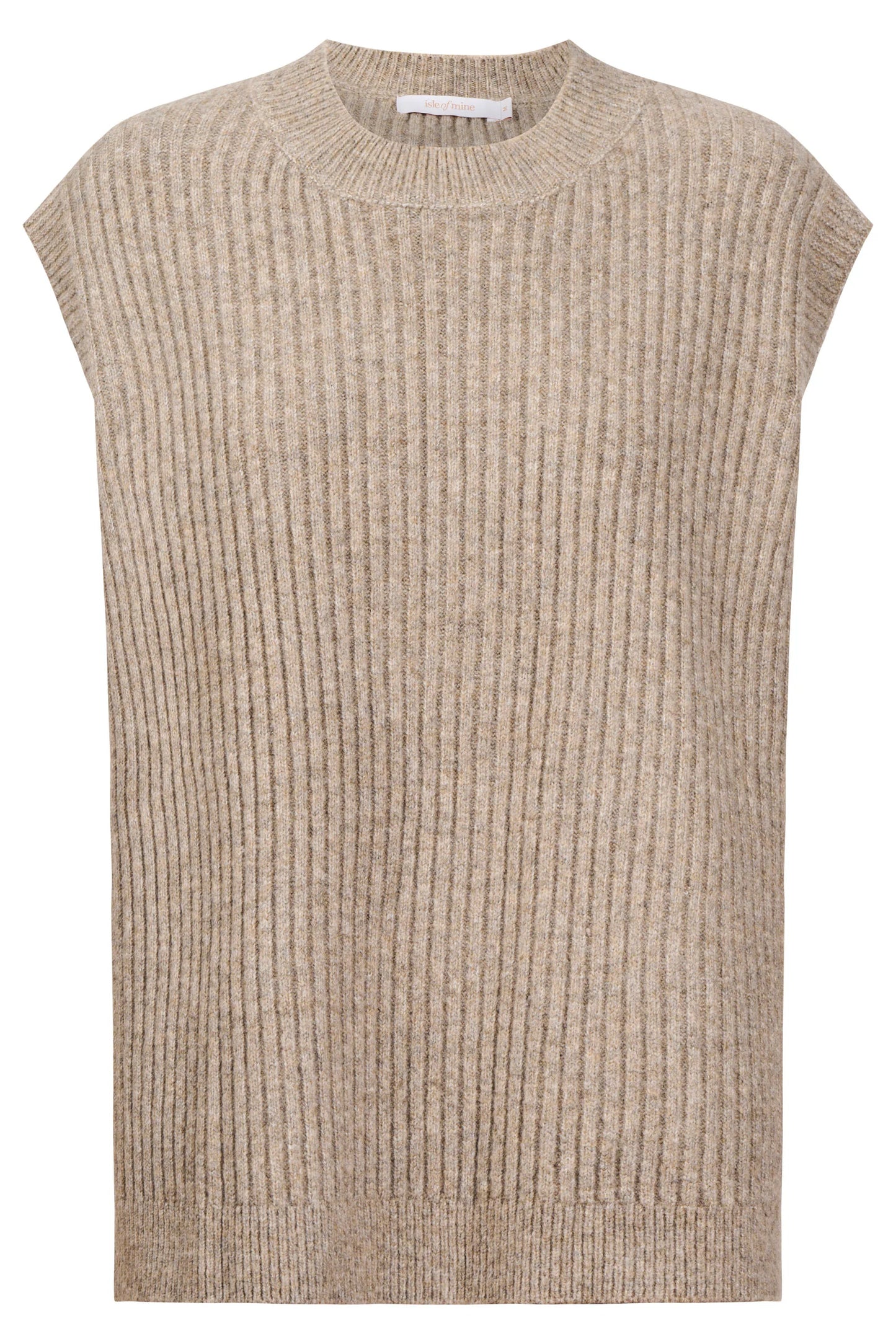Miru Crew Knit Vest Stone