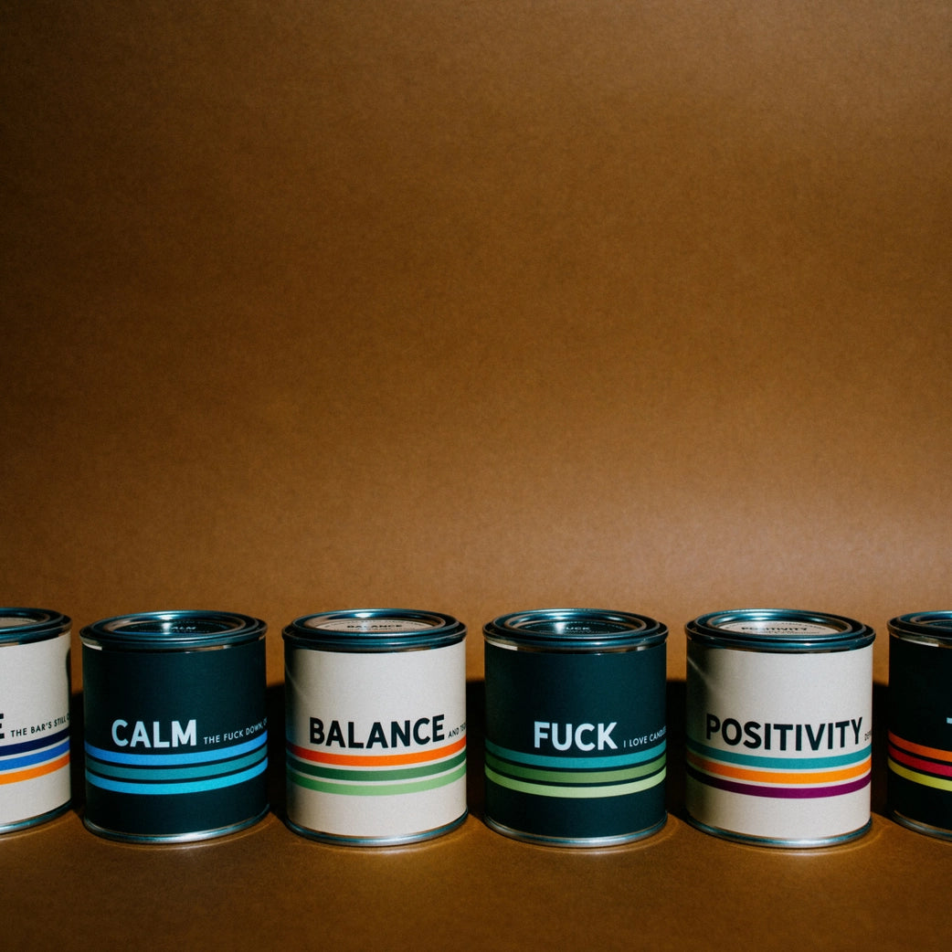 Fuck Retro Stripe | Funny Candle Tin