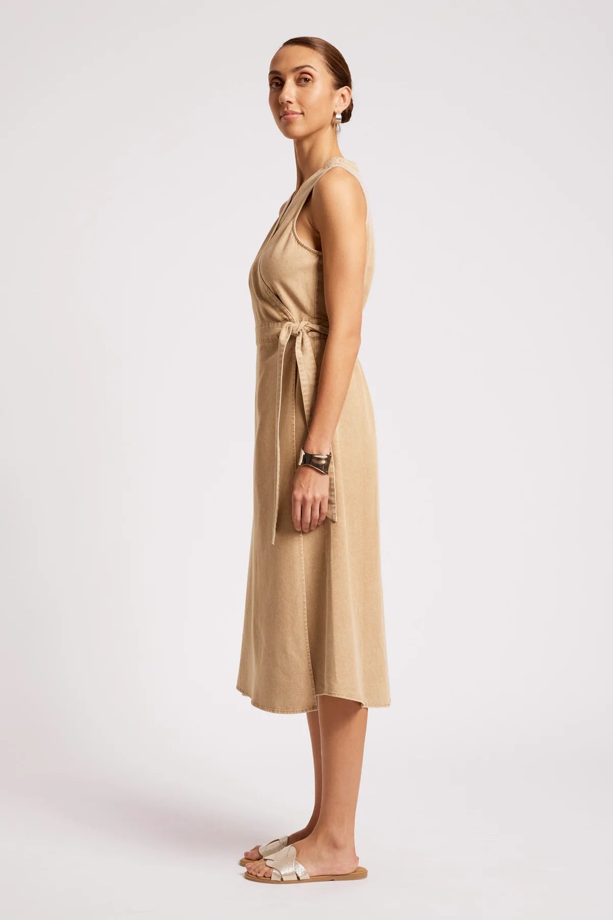 Dusk Denim Wrap Dress - Dune