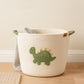 Cotton Rope Embroidered Hamper - Dinosaur