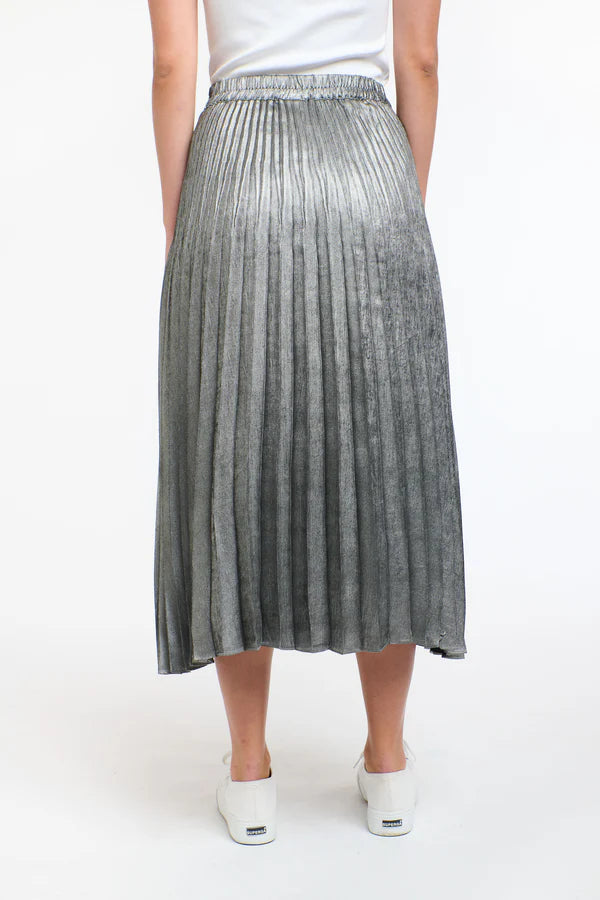 Metallic Skirt - Silver Pewter