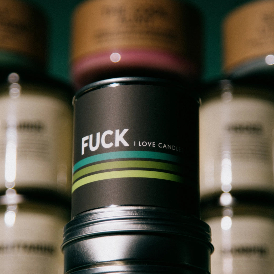Fuck Retro Stripe | Funny Candle Tin