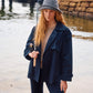 Farida Cropped Trench - Navy