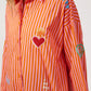 Mykonos Embroidered Stripe Shirt - Pink