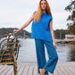 Miru Crew Knit Vest Cobalt