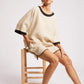 Maris Relaxed Splice Top One Size - Tusk / Black