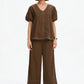 Bishop Sleeve Contrast Top