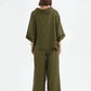 Funnel Neck Boxy Top - Olive Green