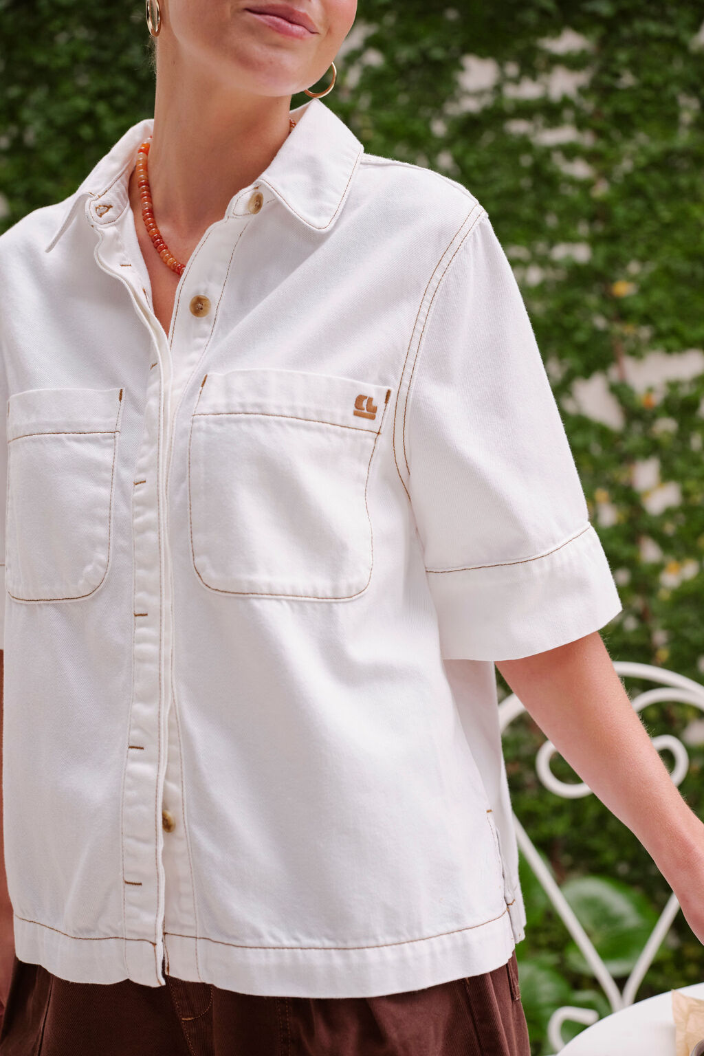 NOA SHORT SLEEVE SHIRT / FRESH ECRU