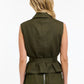Perry Linen Vest - Khaki