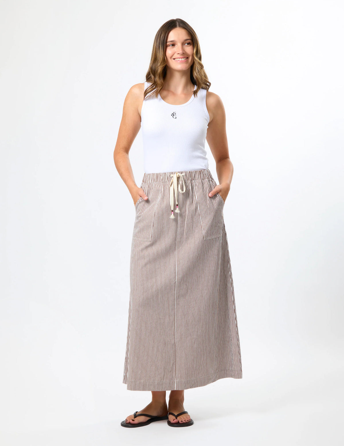 Lena Skirt - Chocolate Stripe
