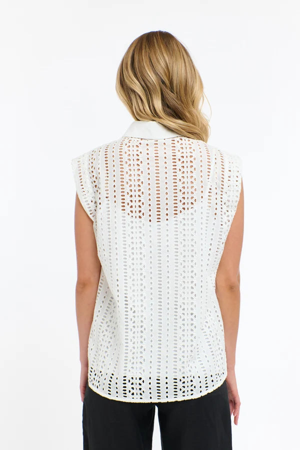 Casey Embroidered Shirt - White