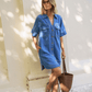 Bonnie Relaxed Shirt Dress - Fresh Indigo