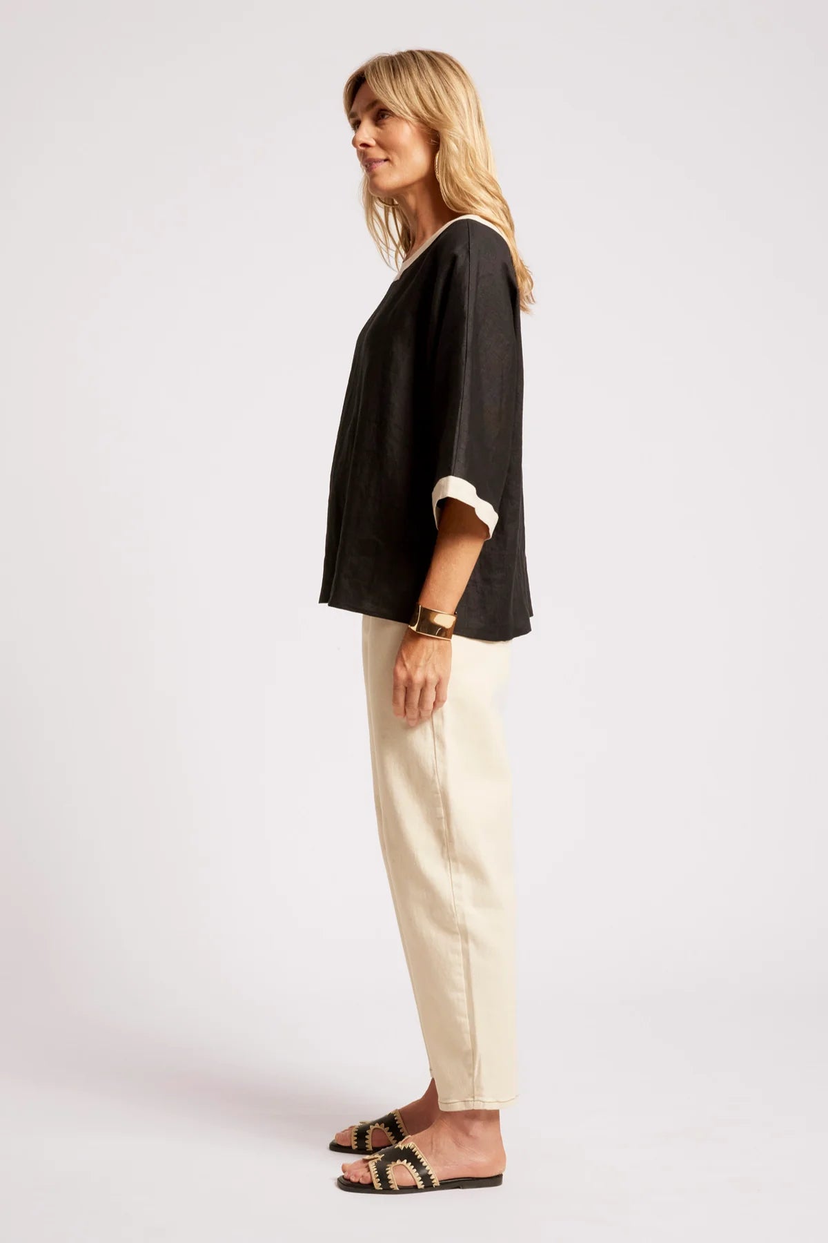 Maris Relaxed Splice Top One Size - Black / Tusk