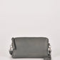 Kara Leather Purse with Strap - Grey