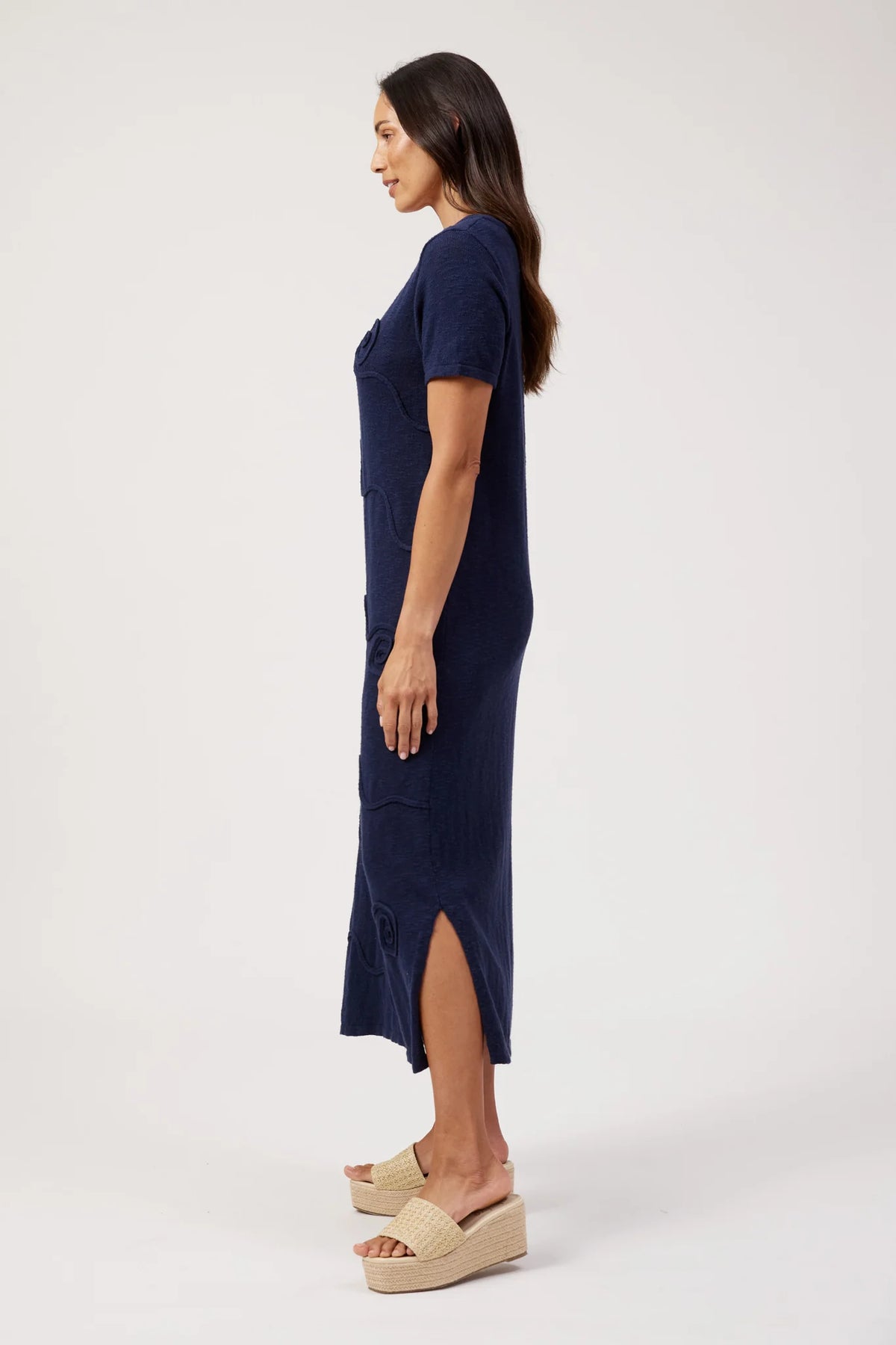 Olympus Applique Dress - Navy