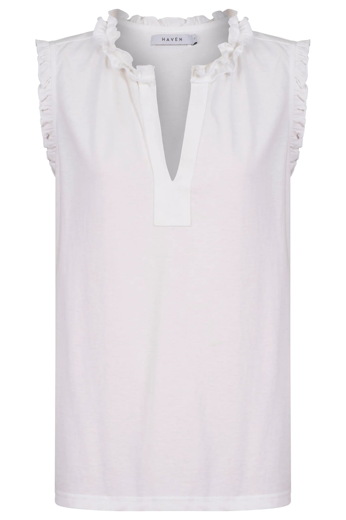 Athens Frill Tank - White
