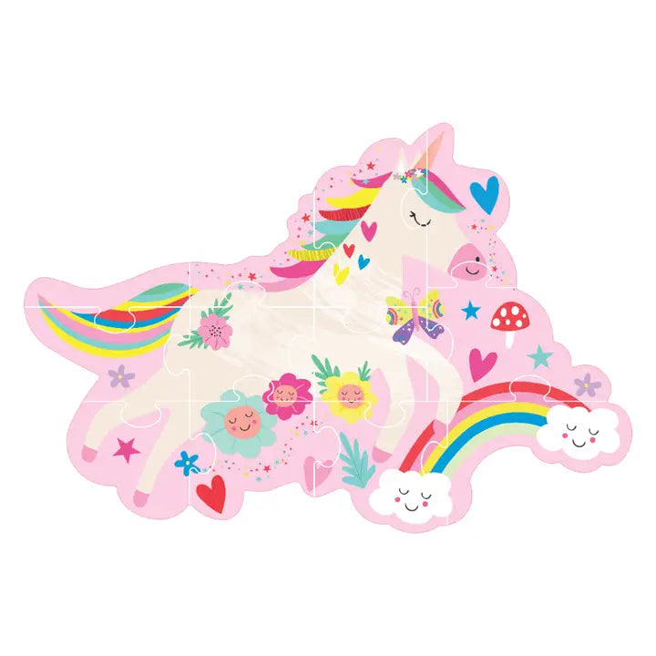 Floss & Rock 12pc Shaped Jigsaw Puzzle - Rainbow Fairy Unicorn