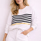 Bally Sweater White - Stripes