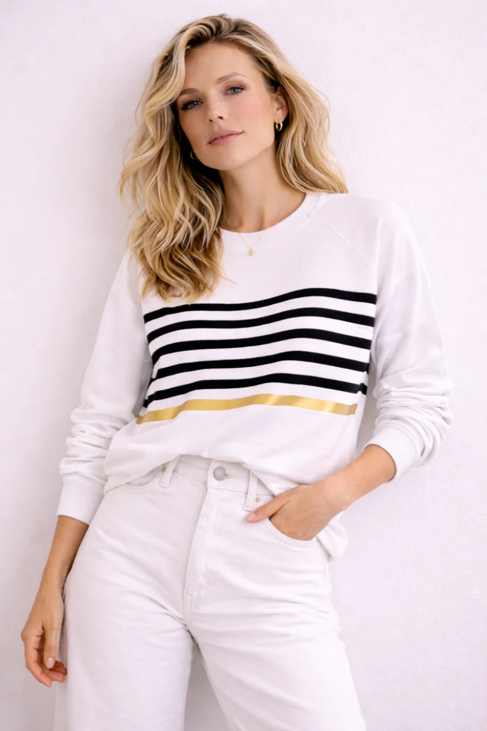 Bally Sweater White - Stripes