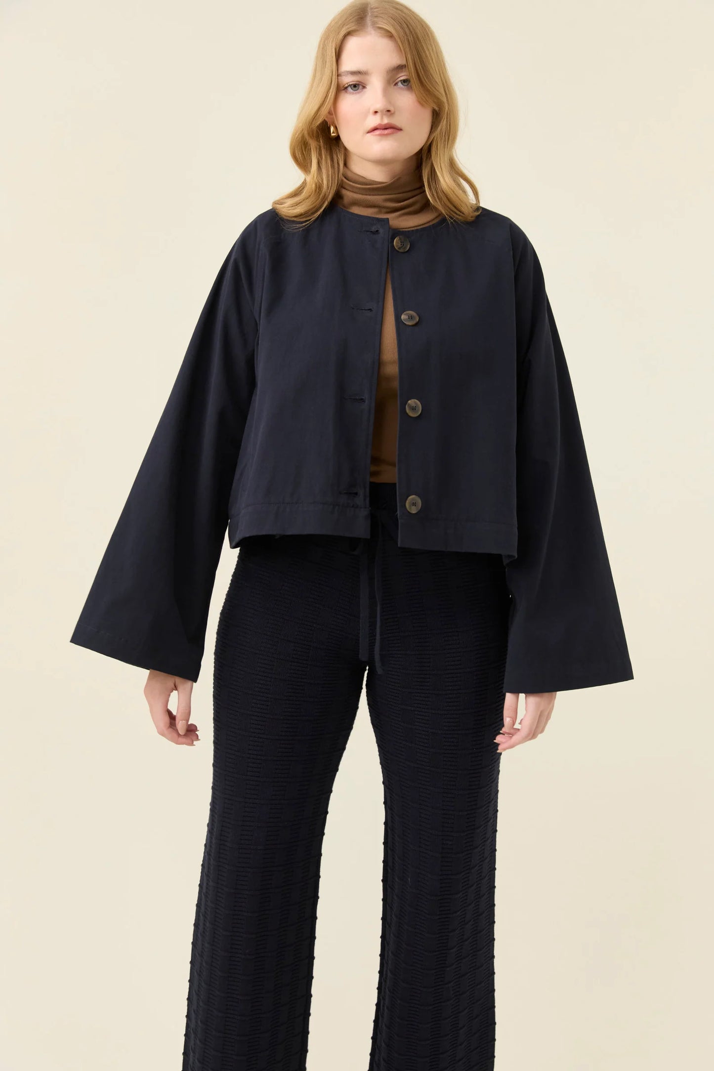 Farida Convertible Coat - Navy