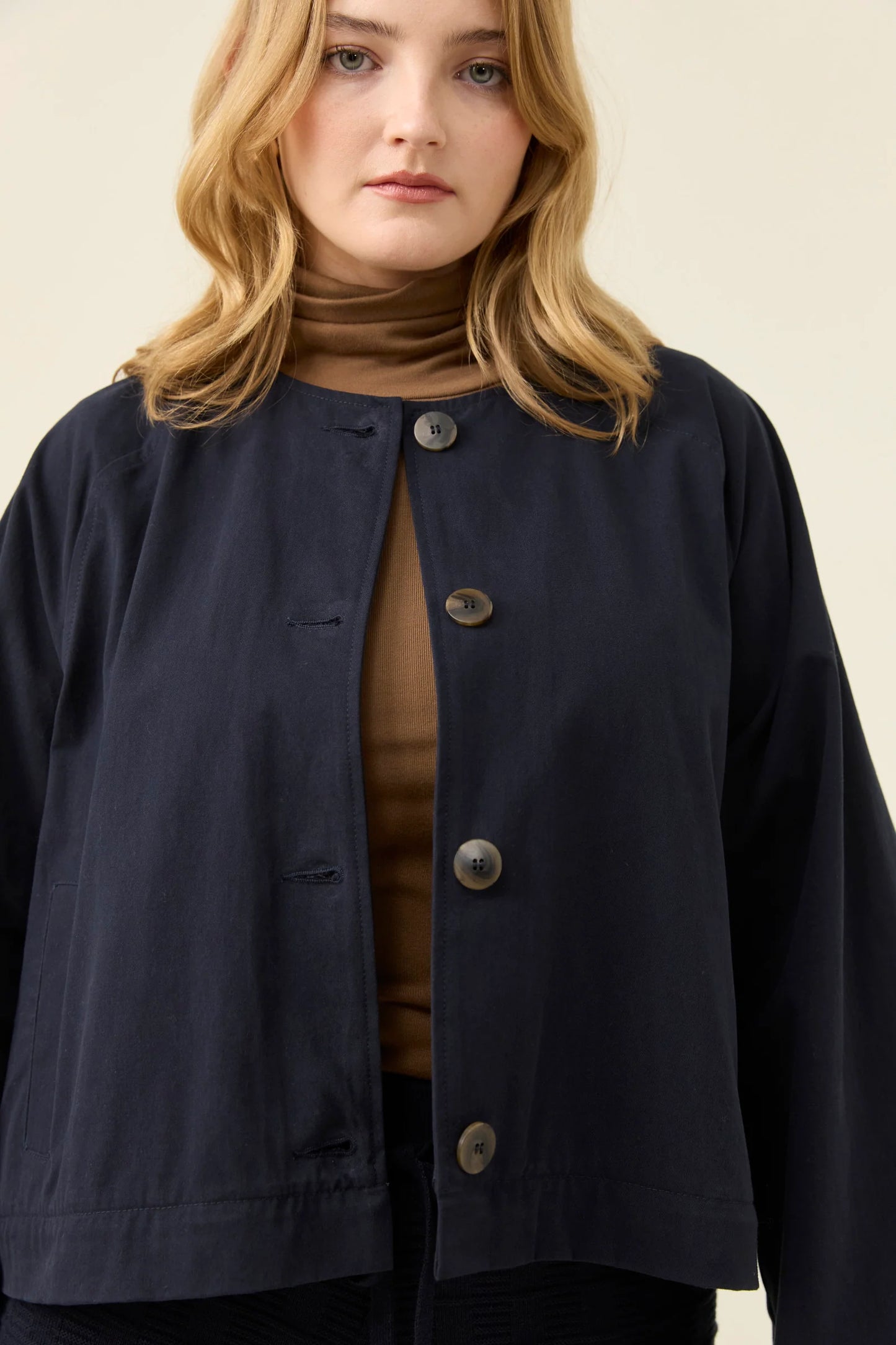Farida Convertible Coat - Navy