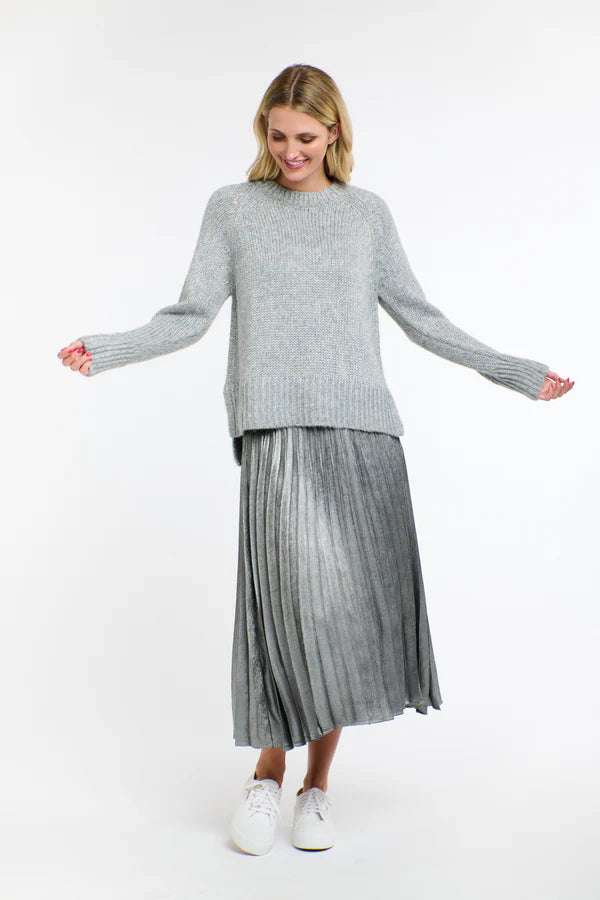 Metallic Skirt - Silver Pewter