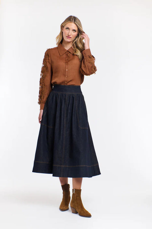 Giselle Chantilly Shirt - Brandy