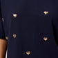 Elba Heart Embellished Tshirt - Navy