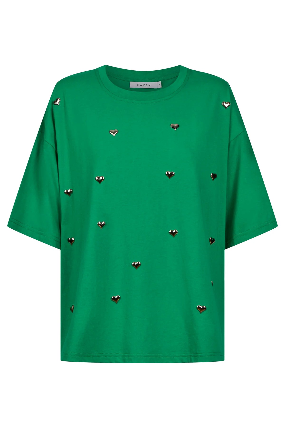 Elba Heart Embellished Tshirt - Green