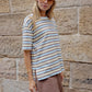 STEVIE SLOUCHY TEE / NEW BUTTER BRUNETTE STRIPE