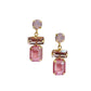 Leigh Pink Statement Gem Earrings