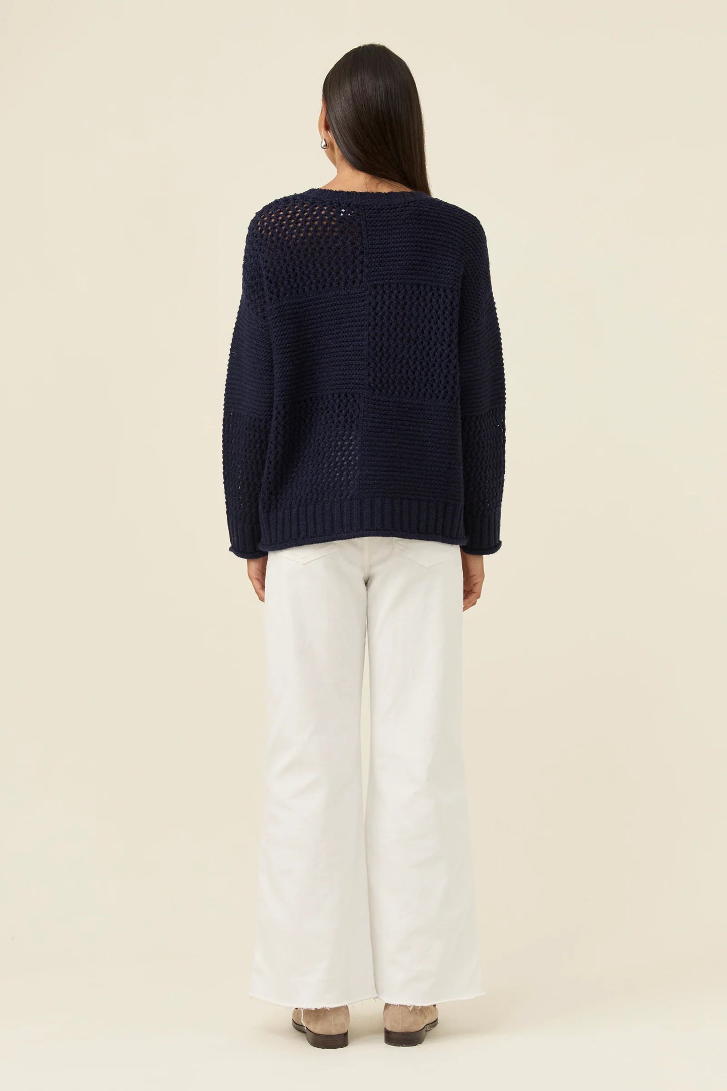 Farida Cropped Trench - Navy
