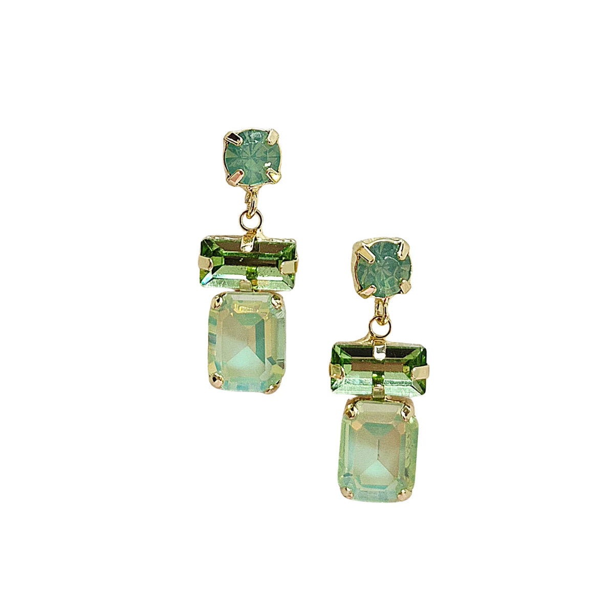 Lennon Green Statement Gem Earrings