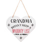 Grandma Doesn't Keep a Naughty List Ceramic Plaque