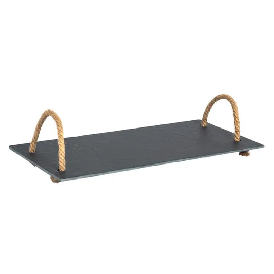 Rope Handle Slate Serving Platter