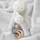 Baby Bunny Stick Rattle Grey