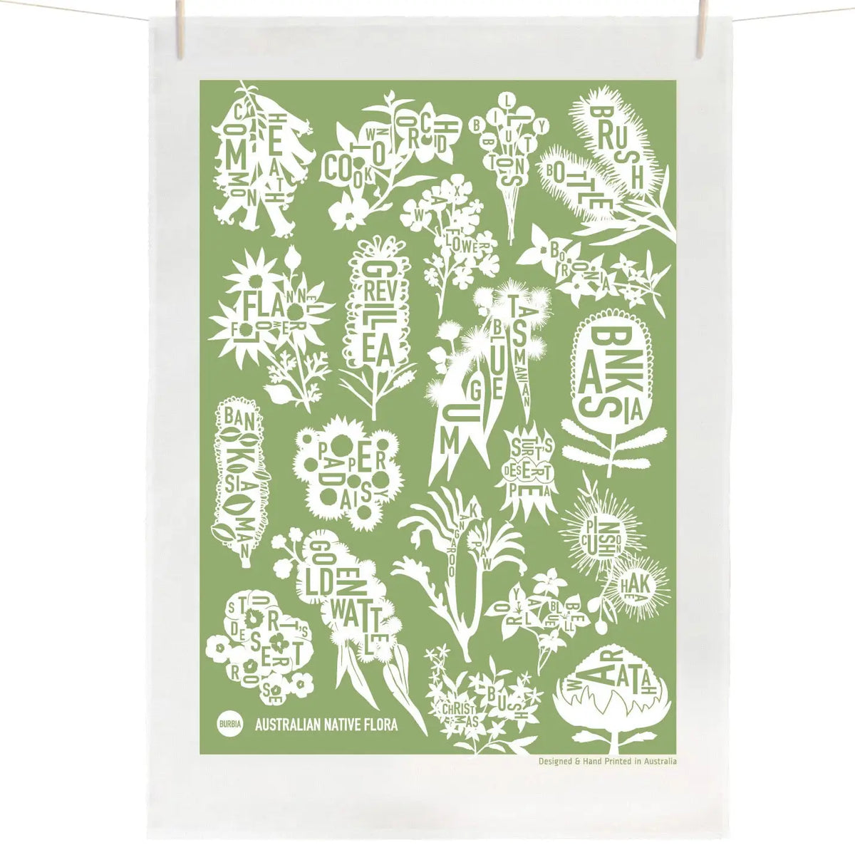 Australian Native Flora Tea Towel - Eucalyptus Sage