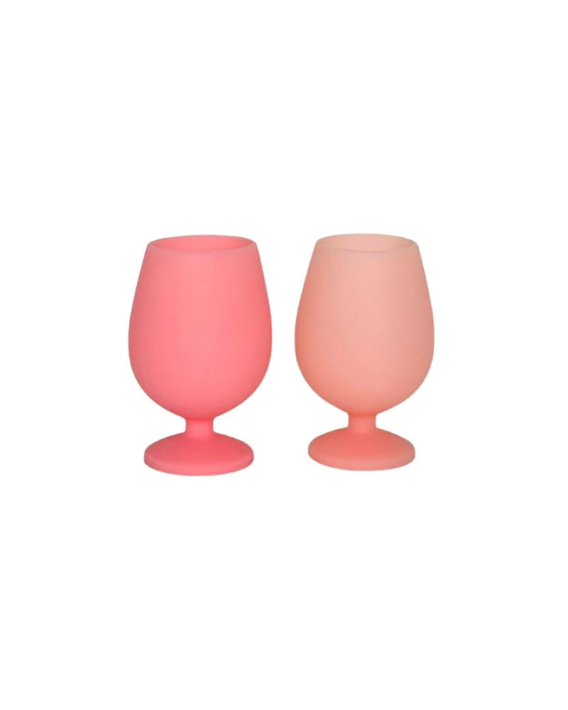Stemm Silicone Unbreakable Wine Glasses Flamingo & Lotus