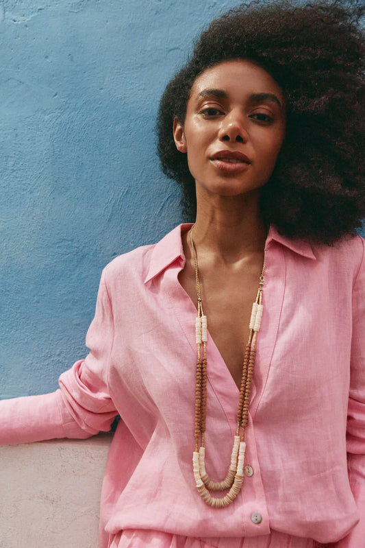 Cay Necklace Tan / Brass