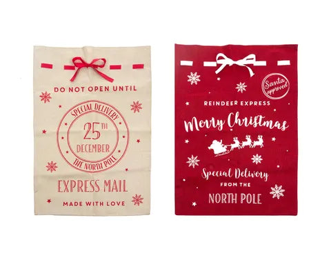 Xmas Sack Fabric 70x100cm White