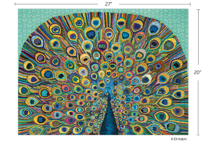 1000 Pc Puzzle - Gold Peacock - Slip Box
