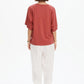 Wide Sleeve Yoke Tee - Dusty Red
