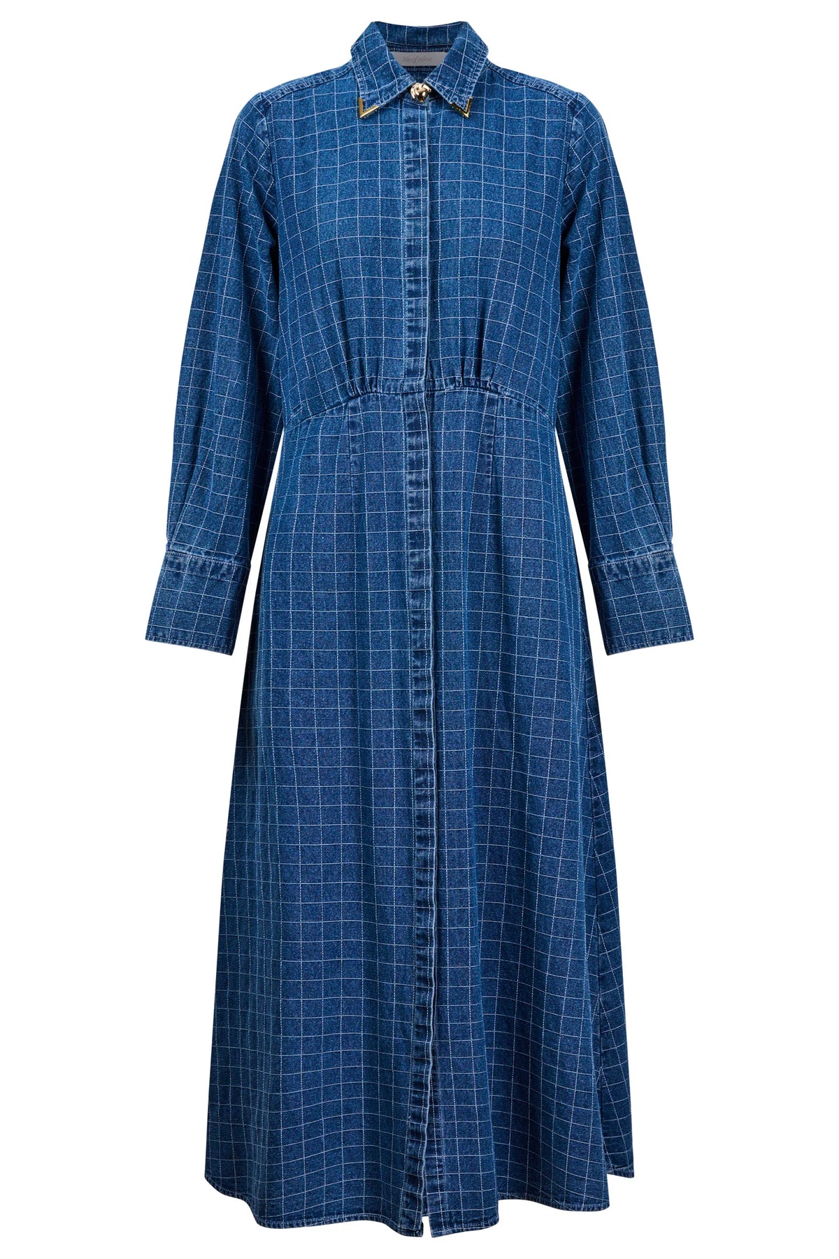Sloane Denim Maxi Dress - Check