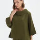 Funnel Neck Boxy Top - Olive Green
